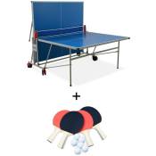 Table de ping pong outdoor bleue - table pliable avec 4 raquettes et 6 balles. pour utilisation extérieure. sport tennis de table - Bleu
