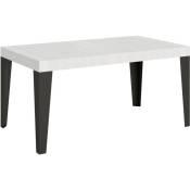 Table extensible 90x160/420 cm Frêne Blanc Flamme Structure Anthracite
