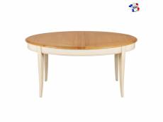 Table ovale 160 cm, 2 rallonges intégrées, chêne