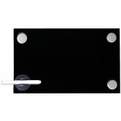 Tableau magnétique en verre tableau blanc, tableau en verre, tableau magnétique, tableau d'affichage, 30 x 50 x 0,4 cm, noir - Melko