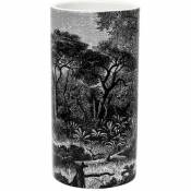 The Home Deco Factory - Vase en céramique imprimé 12 x 25 cm Black Forest - Noir