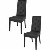 Tommychairs - Set 2 chaises chantal pour cuisine et salle à manger, structure en bois de hêtre peindré en noir, assise et dossier rembourrés et