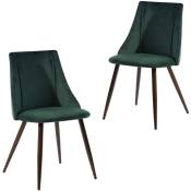 Urban Meuble - Lot de 2 chaises salle à manger velours vert