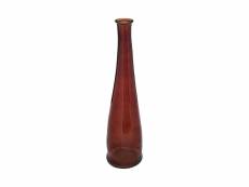 Vase long en verre recyclé rouge ambre d. 18 x h. 80 cm - atmosphera