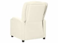 Vidaxl fauteuil inclinable blanc crème similicuir