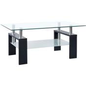 Vidaxl - Table basse Noir et transparent 95x55x40 cm