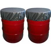 2 pièces Couvercle de baril housse de protection baril de pétrole baril de pluie de 60cm pour baril de 200L