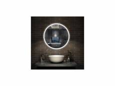 Aica miroir rond miroir salle bain φ60 cm - commutateur effleurement, antibuée, lumière blanc du jour 6000k