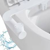 Aiperq - Bidet Toilette wc, Ultra-thin Kit Abattant wc Bidet De Salle De Bain,pour eau chaude et froide avec double buse auto-nettoyante rétractable,