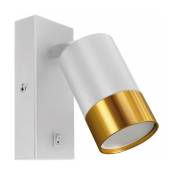 Applique Orientable avec Interrupteur pour Ampoule GU10 - Blanc - Blanc|Doré