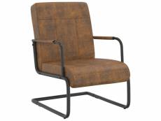 Chaise cantilever marron tissu