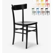 Chaise en bois rustique pour salle à manger cuisine bar restaurant Milano Couleur: Noir