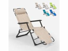 Chaise longue de plage et de jardin pliante multi-positions emily lux zero gravity
