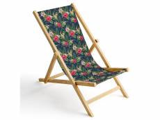 Chaise longue pliable en bois fauteuil de plage pliant en hetre classique lit de plage palm foncé 1 [119]