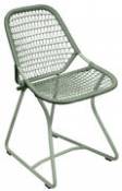 Chaise Sixties / Assise souple plastique tressé - Fermob vert en plastique