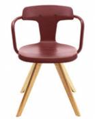 Chaise T14 / Métal & pieds bois - Intérieur - Tolix rouge en métal