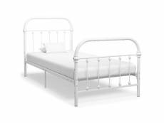 Distingué lits et accessoires collection victoria cadre de lit blanc métal 90 x 200 cm