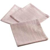 Douceur D'intérieur - Serviettes en tissu elegancia, coton, fil argenté, 40 x 40 cm, 3 pièces