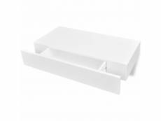 Étagère armoire meuble design étagère murale avec 1 tiroir mdf blanc rangement de livres helloshop26 2702113par2