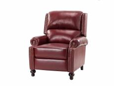 Fauteuil inclinable en cuir véritable, fauteuil inclinable classique et traditionnel pour le salon, fauteuil inclinable en cuir réglable, canapé vinta