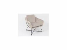 Fauteuil velours taupe clair martin