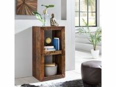 Finebuy étagère debout bois massif mango 45 x 90 x 35 cm étagère petite | étagère en bois véritable avec deux des compartiments de stockage - mobilier
