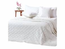 Homescapes couvre-lit en velours matelassé crème