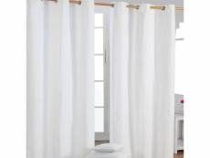 Homescapes paire de rideaux à oeillets uni blanc cassé 100% coton 137 x 228 cm KT1422C