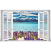 Hxadeco - Affiche fenêtre Lac de Montagne - 60x40cm