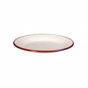IBILI 908128 Assiette Plate, Verre, Blanc/Rouge, 28