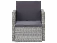 Icaverne - chaises de jardin collection chaise de jardin avec coussins résine tressée gris