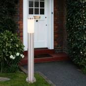 Lampadaire d'extérieur lampe d'allée de jardin en acier inoxydable socle argenté lampadaire d'extérieur hauteur de colonne 80 cm