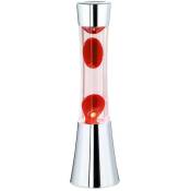 Lampe de table lampe à lave lampe de table chambre à coucher led lampe décorative avec bulles en rouge, métal verre argent, DxH 11x41 cm