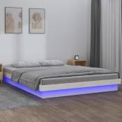 Lit adulte Contemporain Cadre de lit à LED Blanc 160x200