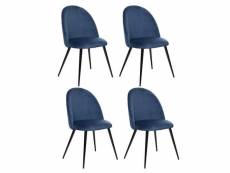 Lot de 4 chaises design "slano" 84cm bleu encre