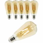 Lot de 6 ampoules Déco filament led ambrée 4W E27