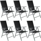 Lot de 6 chaises de jardin pliantes Pliable - noir/anthracite