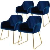 Ml-design - Set de 4 Chaises de Salle à Manger, Bleu,