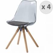 Moloo ICE-Chaise design polycarbonate smoke pieds chêne