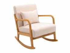 Nordlys - rocking chair chaise a bascule scandinave tissu hevea beige