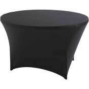 Oviala - Nappe élastique pour table ronde 150cm noire