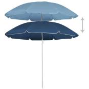 Parasol d'extérieur avec mât en acier 180 cm Bleu