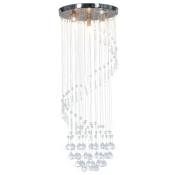 Plafonnier Moderne Lustre Luminaire avec perles de cristal Argenté Spirale G9 82477