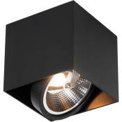 Qazqa - Spot design carré noir AR111 - Coffret - Noir