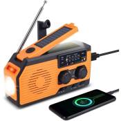 Radio solaire Radios portables Radio à manivelle Radio dynamo Radio d'urgence rechargeable avec batterie externe Lampe de poche LED