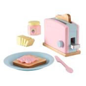 Set de jeux grille pain en bois avec accessoires pastel