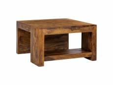Table basse 70x70x40 cm naturel en bois de sheesham