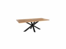 Table de repas rectangulaire noir-bois à carreaux - bob - l 200 x l 100 x h 78.5 cm - neuf