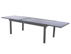 Table extensible rectangulaire en verre Piazza 8/12 places Gris anthracite