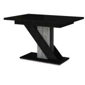 Table Goodyear 105, Noir brillant + Béton, 76x80x120cm,